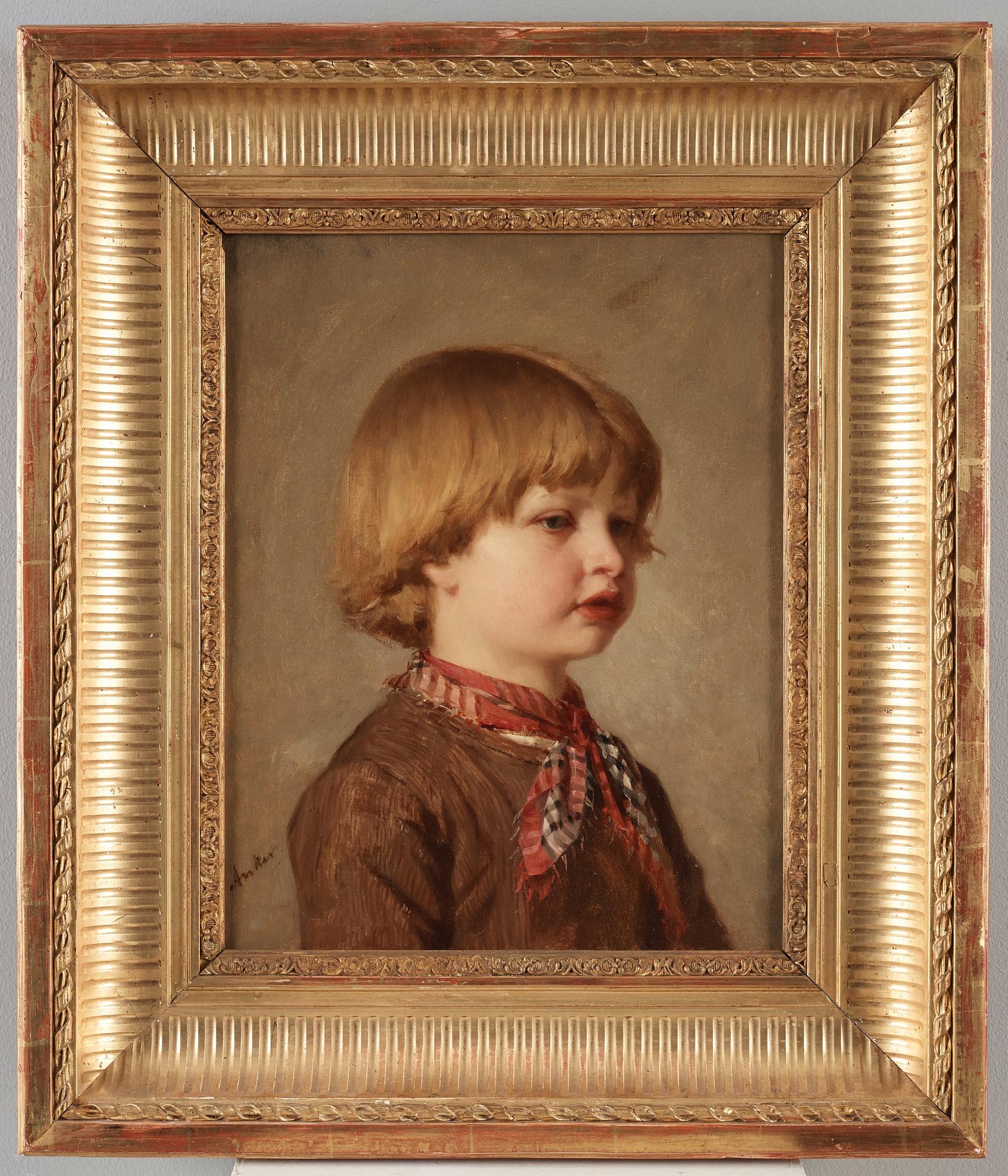 Albert Anker, Portrait of a young boy.