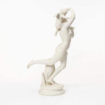 Charles Auguste Fraikin, after, 'Venus and Cupid', Gustafsberg, late 19th century.