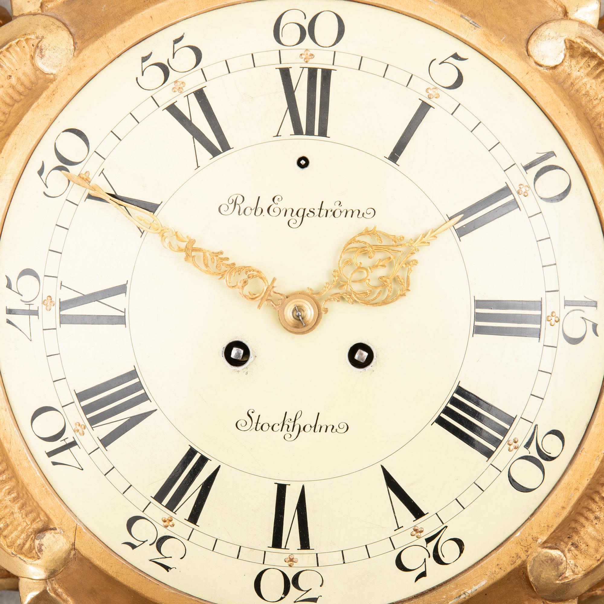 Wall clock in the Gustavian style, first half of the 20th century.