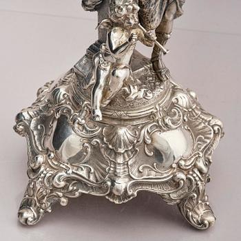 Lale Silverware & Co Ltd, femarmade kandelabrar, tre stycken, sterling silver, Istanbul, Turkiet 1900-tal.