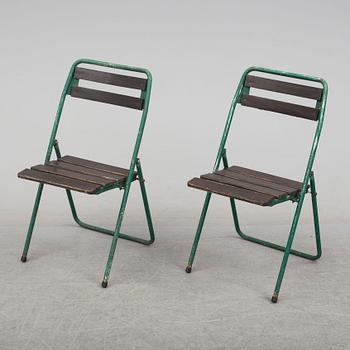 TRÄDGÅRDSSTOLAR/FÄLLSTOLAR, ett par, "B12", Grythyttan, 1960-tal.
