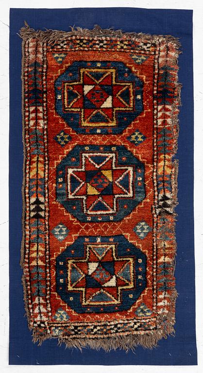 An antique Yastik rug, possibly Afghanistan, c. 110 x 57.