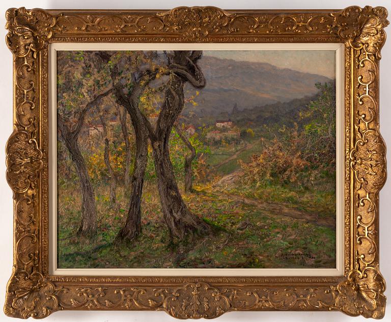 ANSHELM SCHULTZBERG,  oil on canvas, signed and dated Contes 26/11-1930.