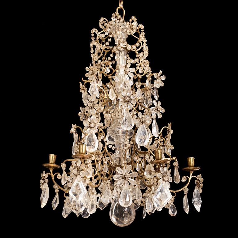 A Baroque-style late 19th century six-light chandelier.