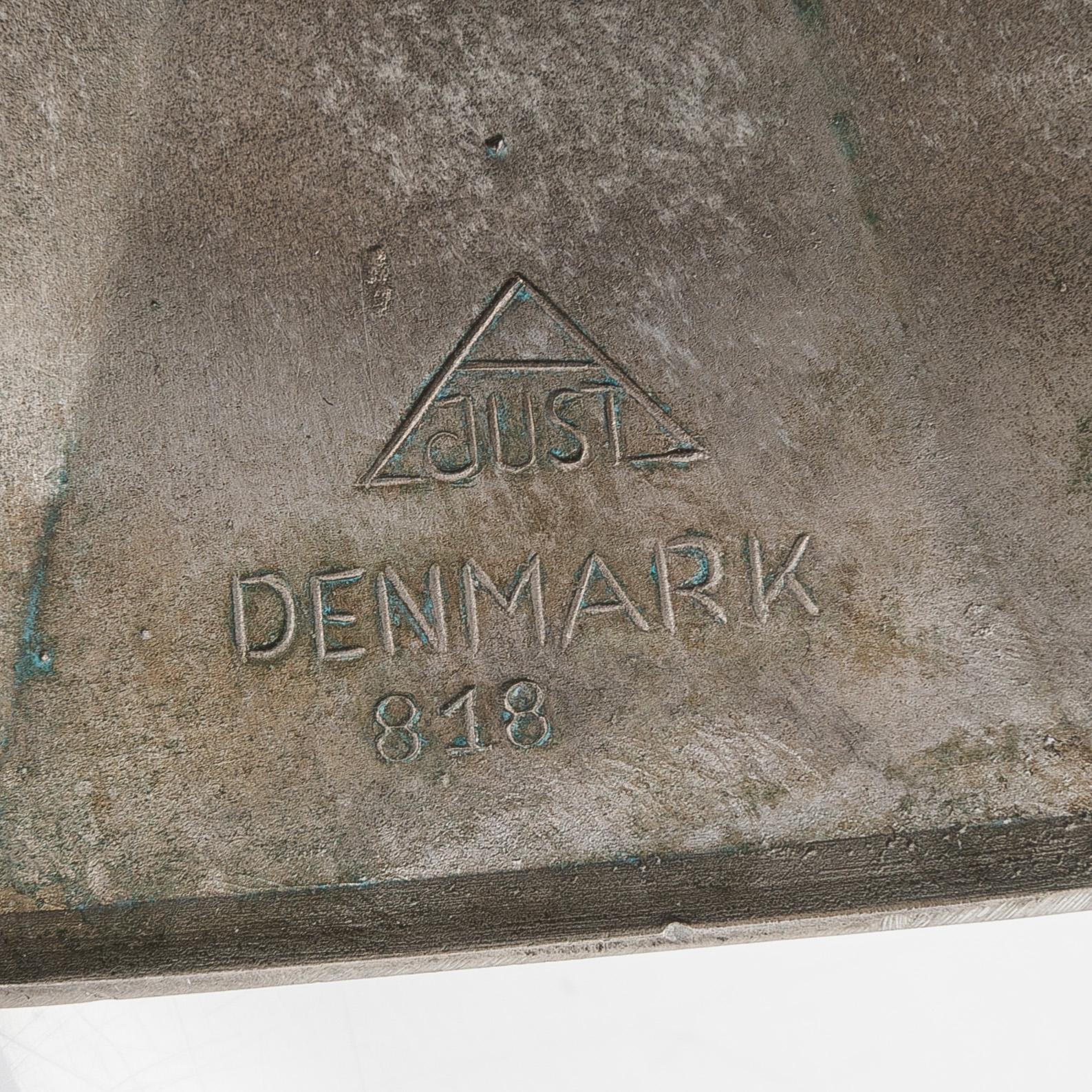 Just Andersen, A pair of danish pewter candelabra.