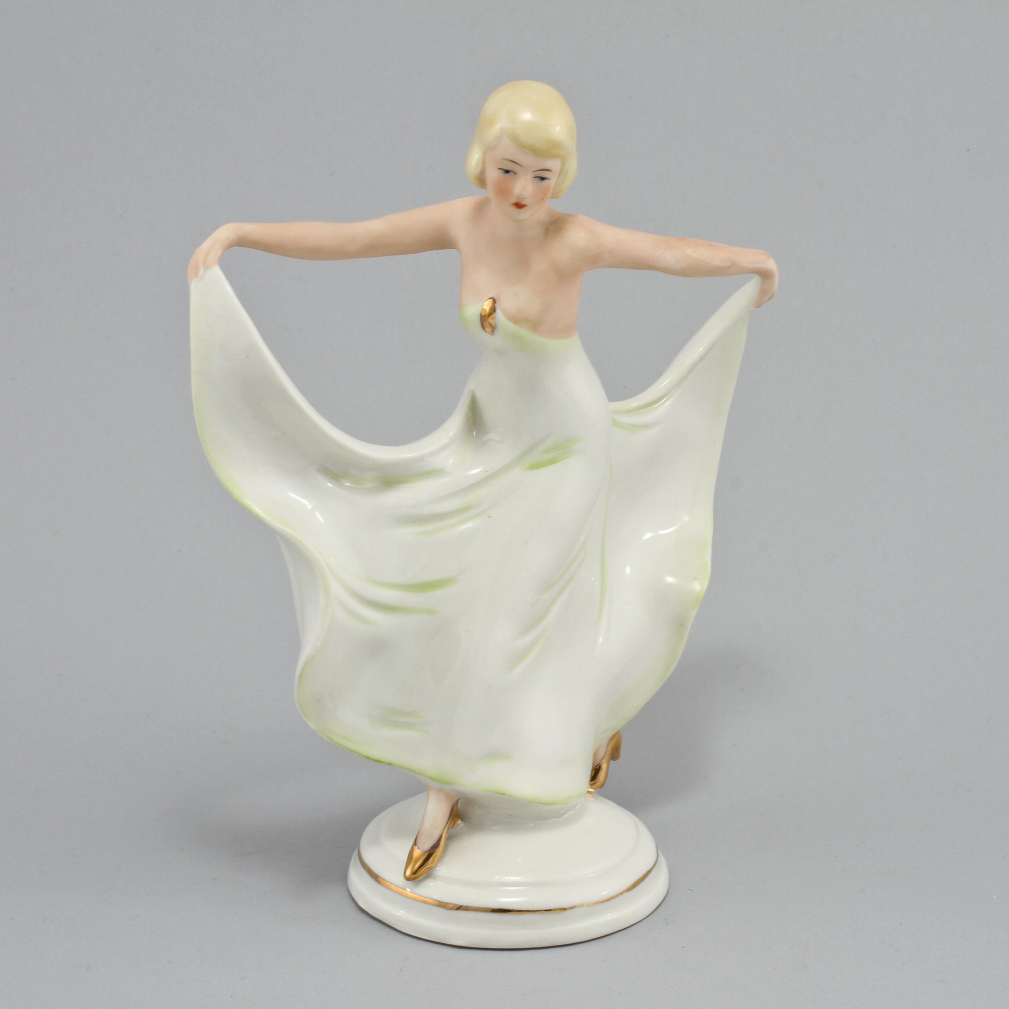 FIGURIN, porslin, art deco, Carl Schneiders Erben/Gräfenthal, 1900-talets första hälft.