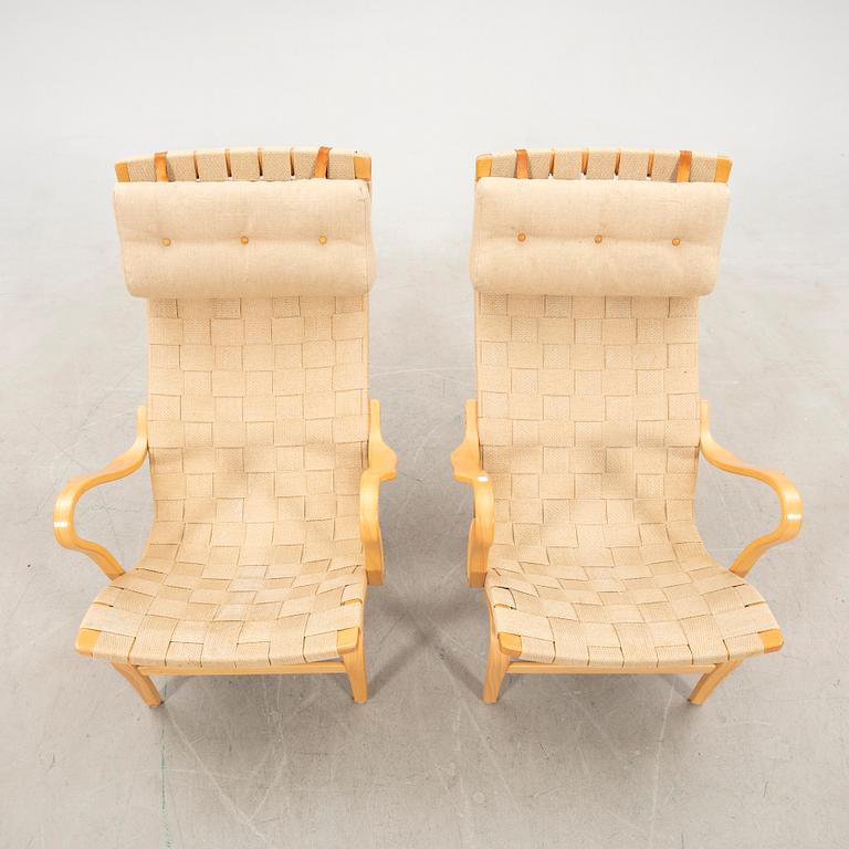 Bruno Mathsson, armchairs 1 pair, "Pernilla", for DUX late 20th century/21st century.