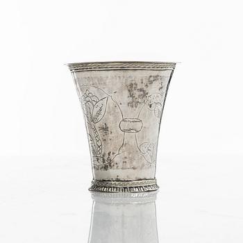 A Swedish silver beaker, mark of Berndt Halck,  Halmstad 1762.