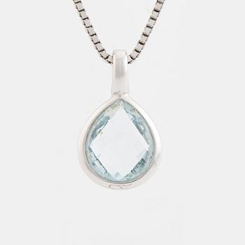 Pendant, Golden Lady, white gold with topaz.