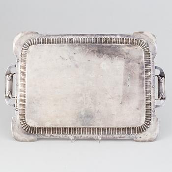 A russian silver tray, mark of Johan Henricson, St Petersburg 1835.