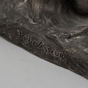 HENRI LOUIS LEVASSEUR, a sculpture, zinc. Signed H Levasseur.