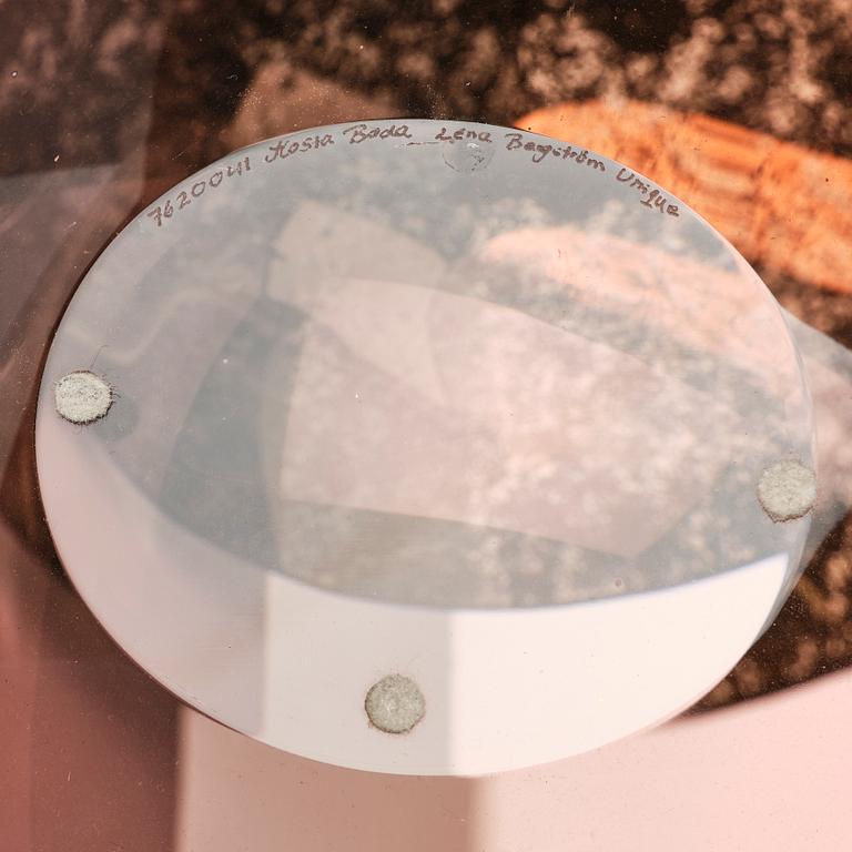 Lena Bergström, a unique glass bowl, Kosta Boda, signed.
