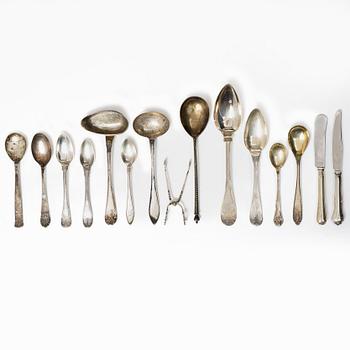 Cutlery, 47 pcs, silver, mostly Sweden.