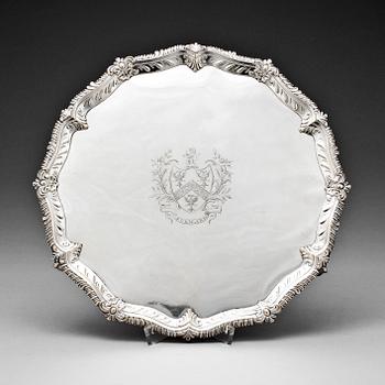 SALVER, pläter, England 1700-talets andra hälft.
