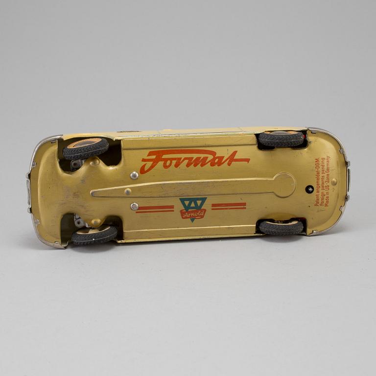 A mid 20th century "Arnold" tin toy car by Format, US-zone Germany.