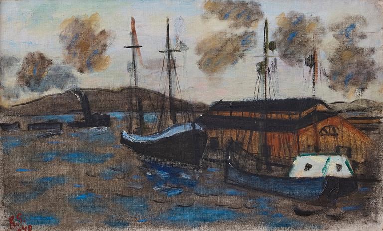 Ragnar Sandberg, Fishing boats in the harbour.