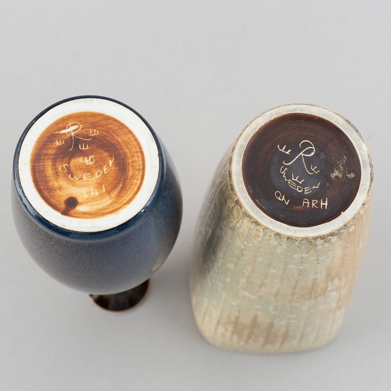 Gunnar Nylund, a set of four stoneware vases, Rörstrand, Sweden.