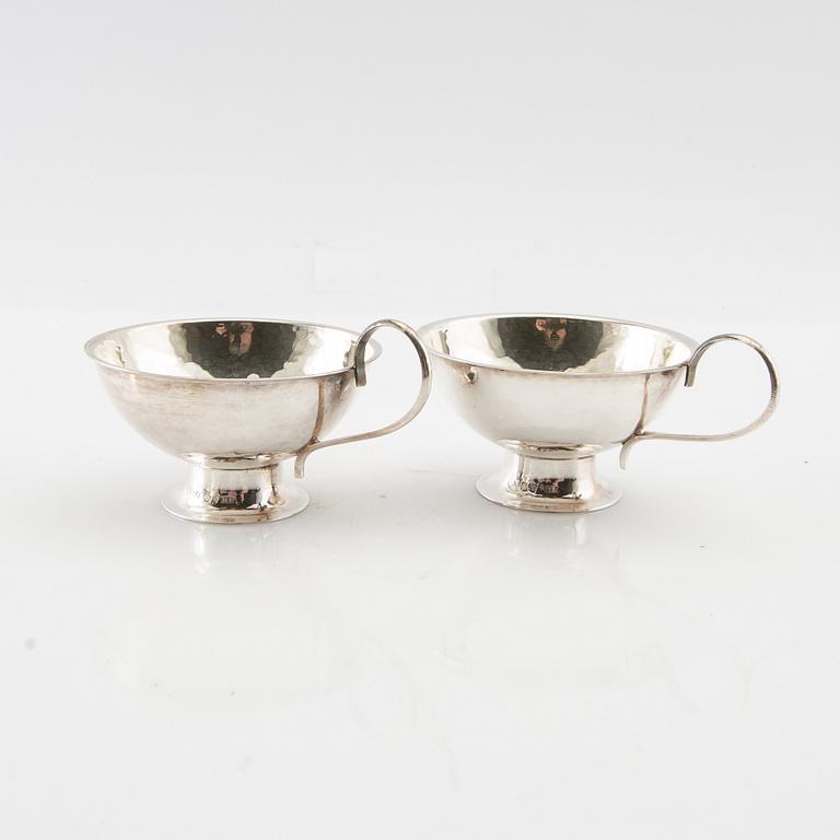 Punch mugs, 12 pcs silver, GAB Stockholm and Eskilstuna 1967 and 1969.