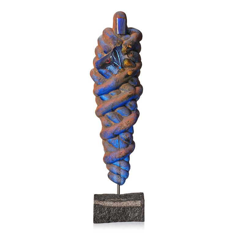 Bertil Vallien, a unique glass sculpture 'Vaso Nero', Kosta Boda, Sweden.