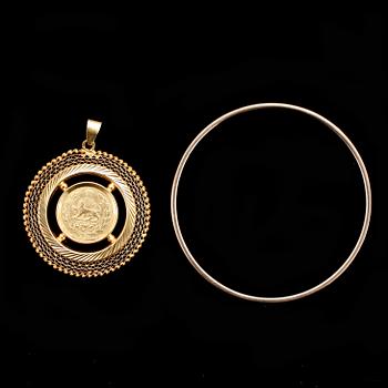 PARTI GULD, 3 delar, 18k guld. Total vikt ca 32,3 gram.