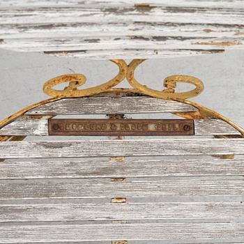 Trädgårdssoffa, två stolar, två karmstolar, Skoglund & Olsson, Gefle, 1900-talets första hälft.