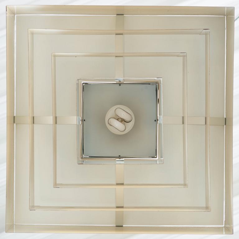 Hans-Agne Jakobsson, a brass and white lacquered "C 896/M" ceiling light, Markaryd, Sweden 1960's-70's.