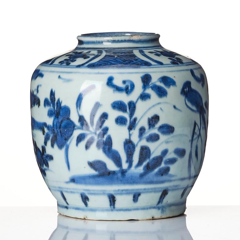 A blue and white jar, Ming dynasty (1368-1644).
