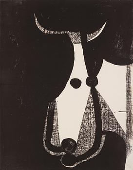947. Pablo Picasso, "Tête de taureau, tournée à droite".