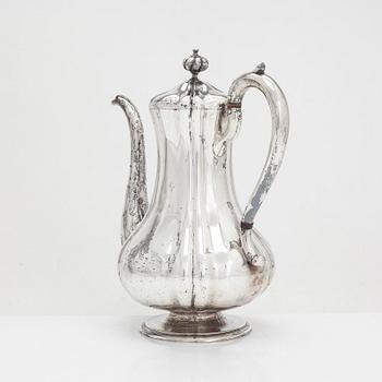 A mid 19th-century silver coffee pot, Moscow, Russia 1847. Unclear maker's mark.