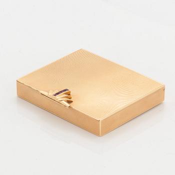 14K gold and ruby vanity case.