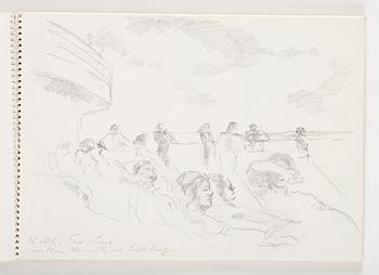 Lotte Laserstein, 3 skissblock med teckningar.