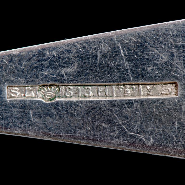 SERVERINGSBESTICK, 7 st, silver, finska stämplar. Tot vikt 180 g.