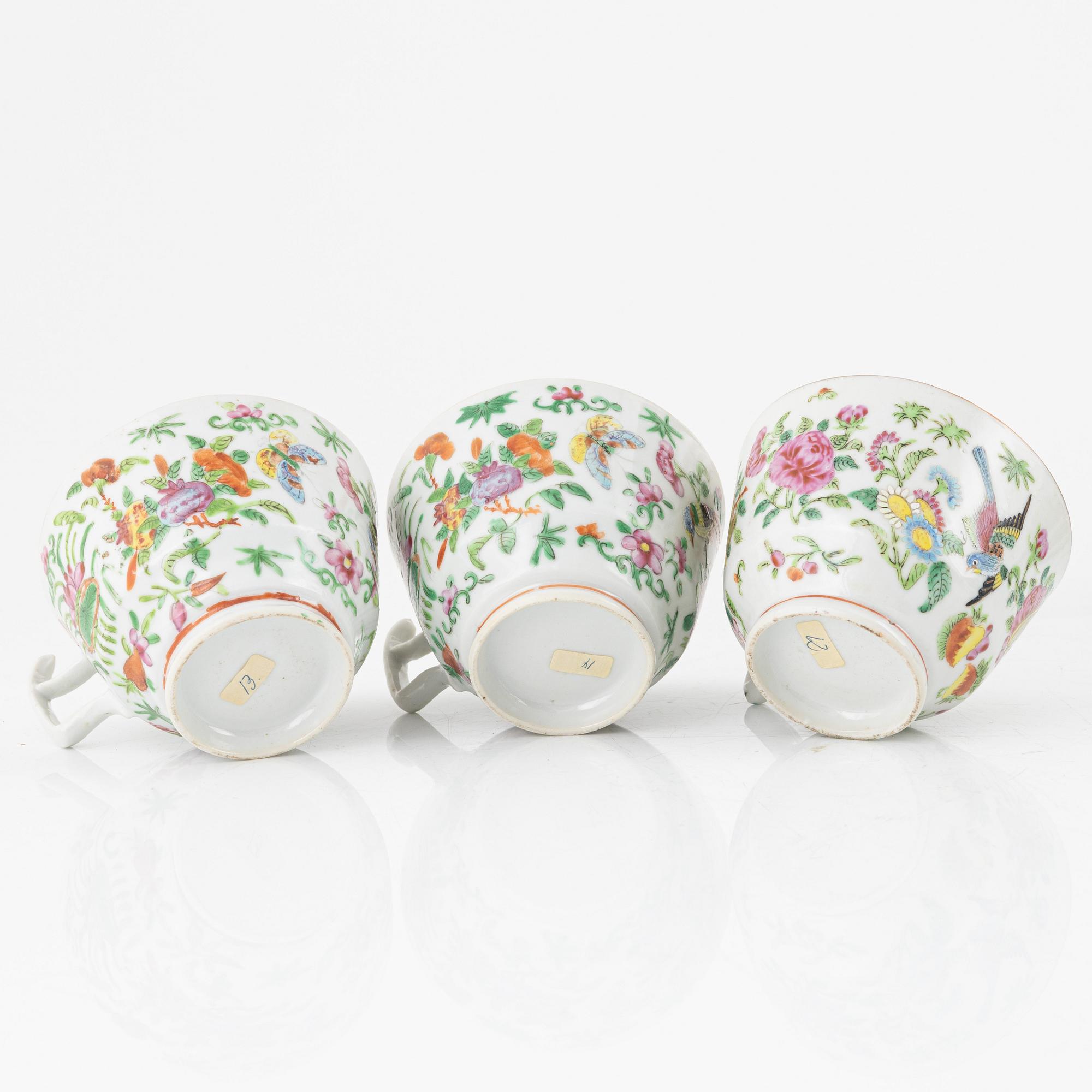 Parti porslin, 10 delar, kanton, Kina, 1800-tal.