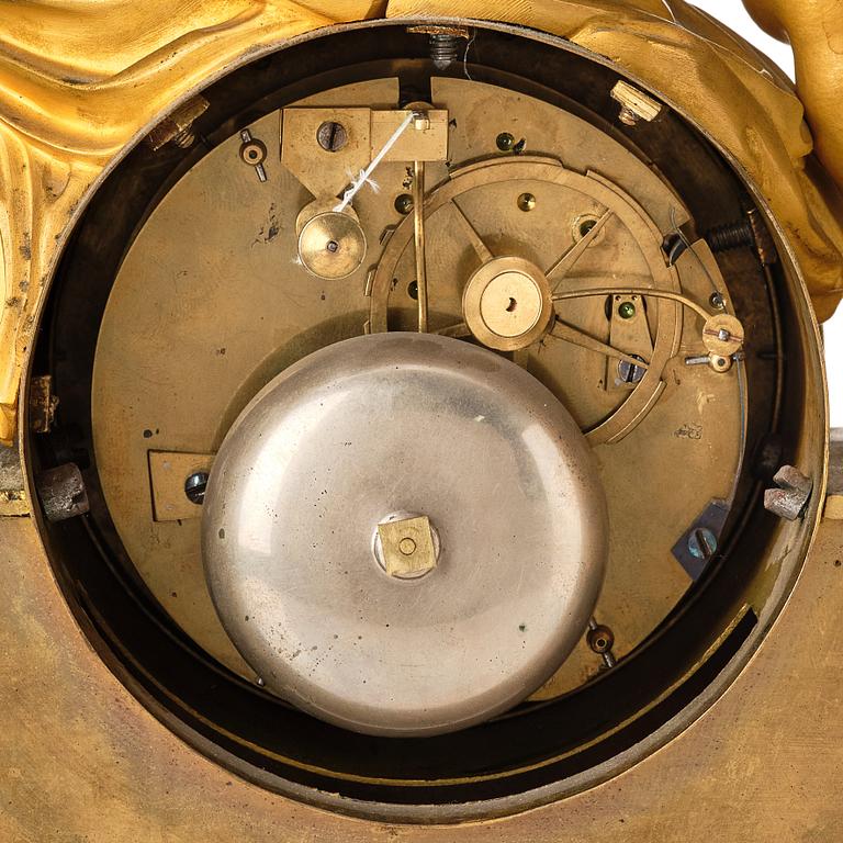A French Empire mantel clock marked A. Lemoine Paris (1812-1822).