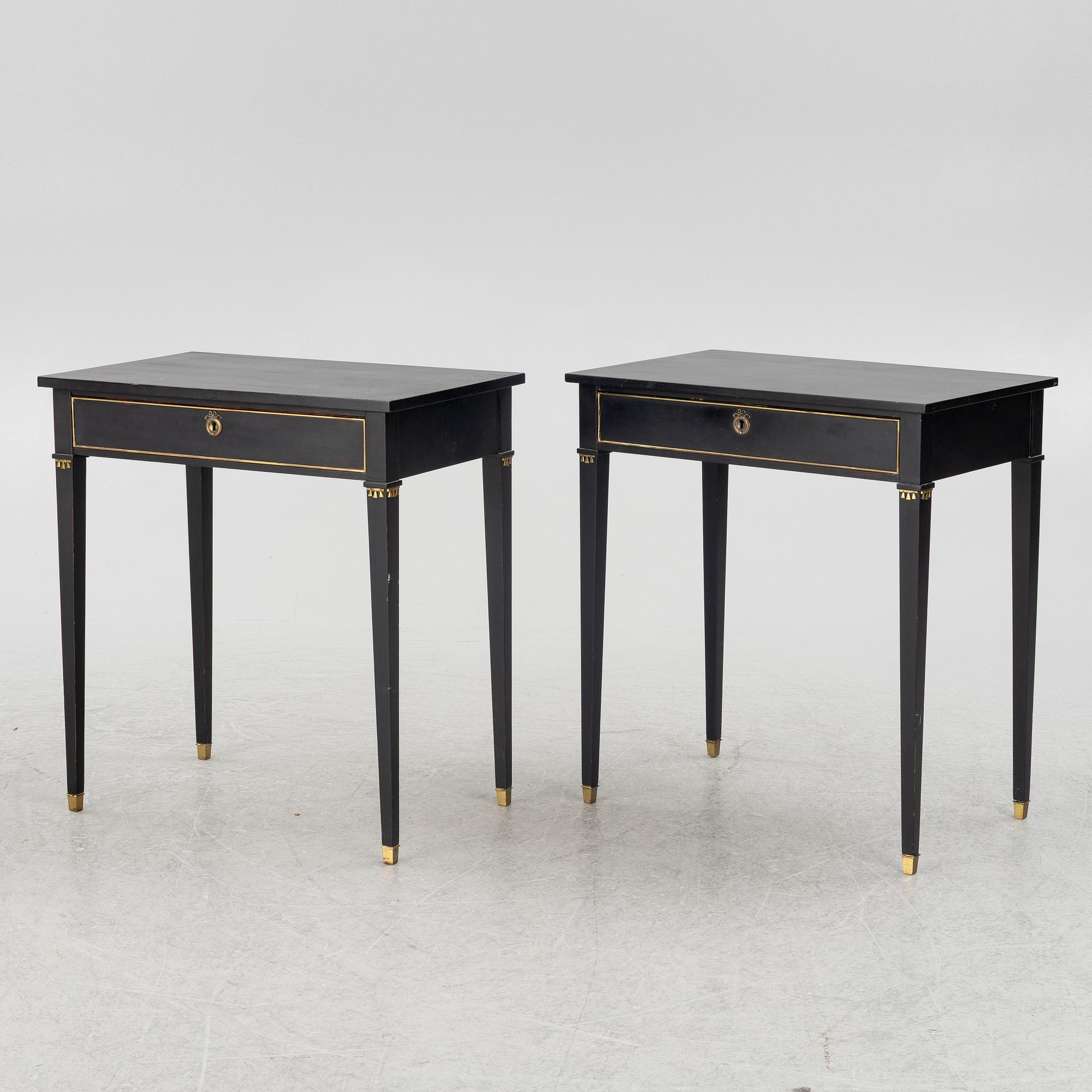 A pair of late Gustavian style tables, mid-20th century.