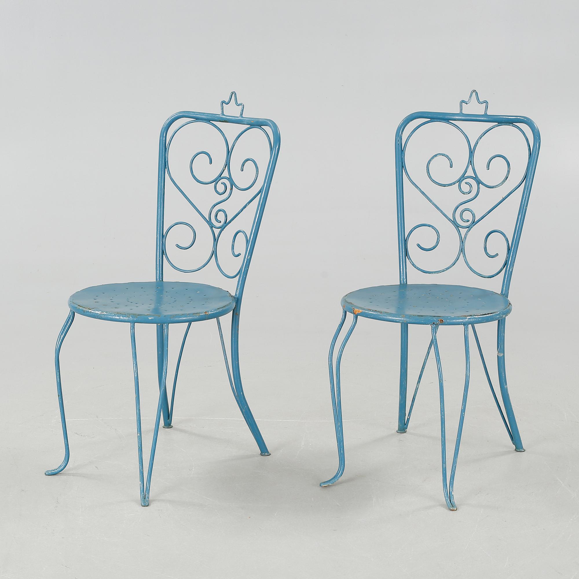 Four garden furnitures from the latter half of 20th century.