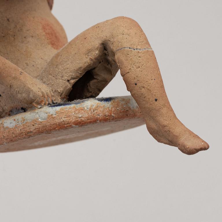Lisa Larson, a unique stoneware lided jar. Gustavsberg Studio.