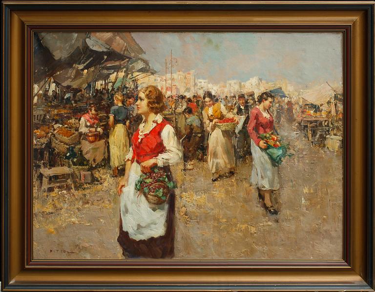 GIUSEPPE PITTO, olja på duk, sign.