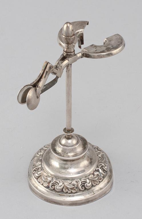 VAXSTAPELSTÄLL, silver, senempire, Johan Wahlström, Jönköping, 1846.