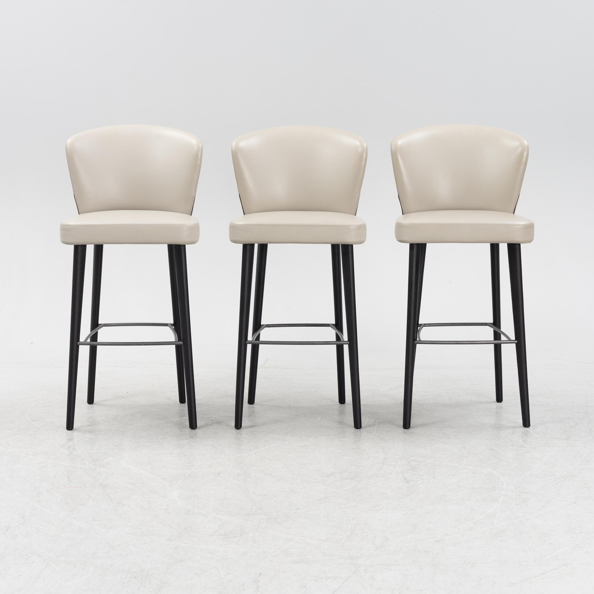 Rodolfo Dordoni, a set of three 'Aston Stool' bar chairs, Minotti, Italy.