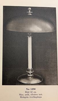 Einar Bäckströms Metallvarufabrik, a model '1290' table lamp, Malmö, 1930's.