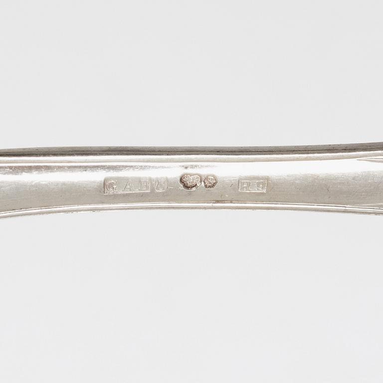 13 pieces of silver fish cutlery, model 'Prins Albert', CG Hallberg and GAB, Stockholm and Eskilstuna, 1958-73.