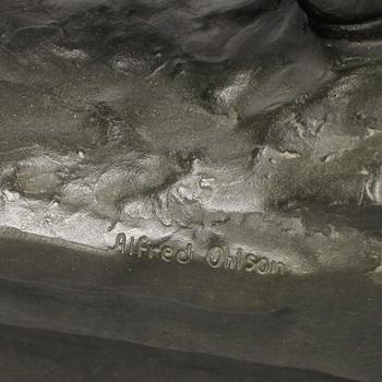 ALFRED OHLSON, skulptur, brons, signerad, gjutarstämpel Otto Meyers Eftr.