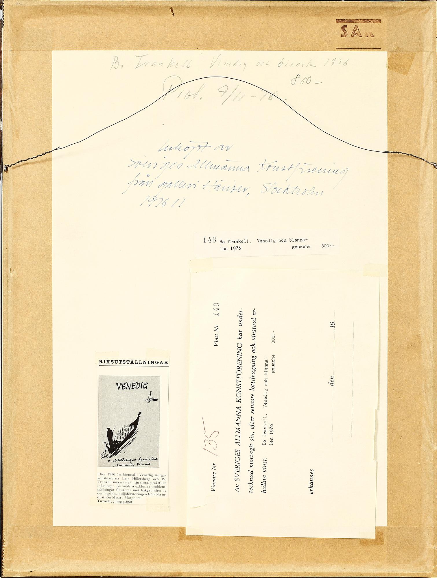 BO TRANKELL, blandteknik, sign.