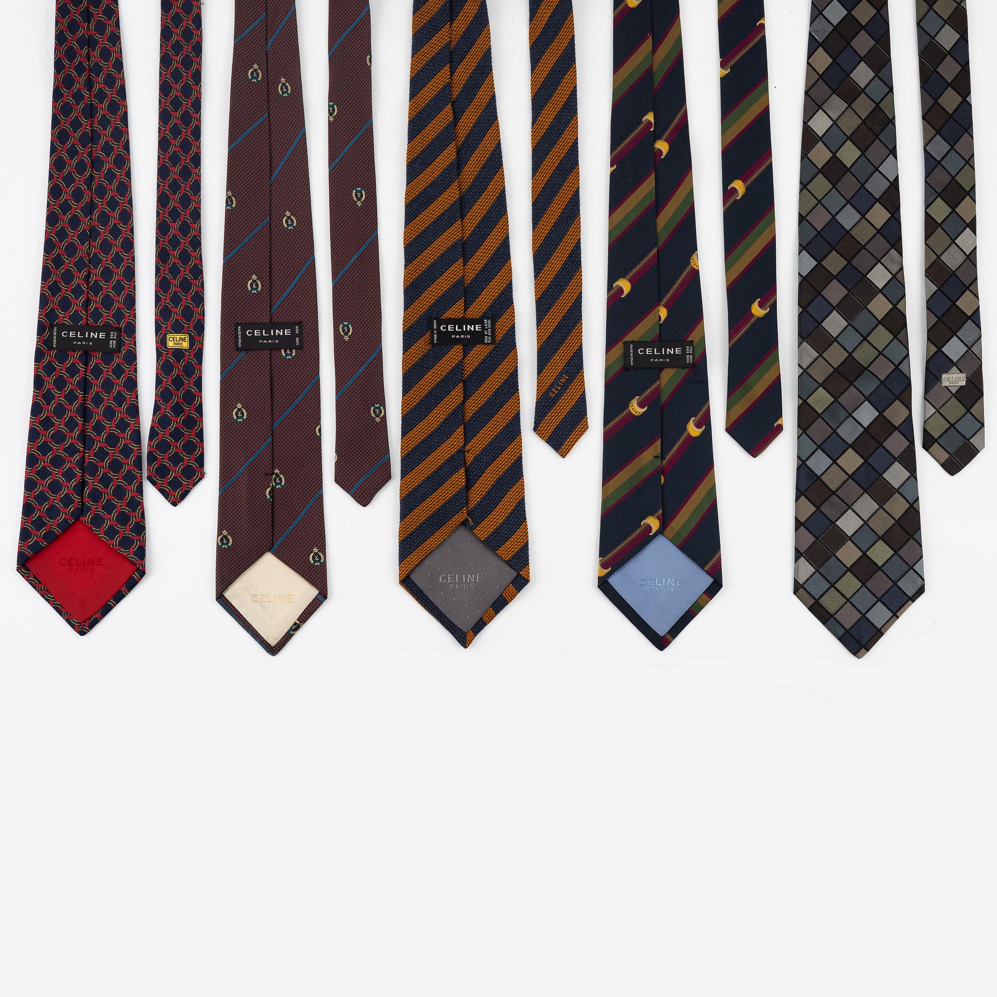 Céline, silk ties, 5 pcs.