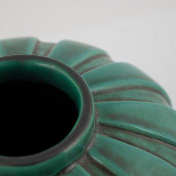 Upsala ekeby green glaced vase.