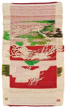 214. Kaisa Melanton, a textile, flat weave, ca 81,5 x 47-49,5 cm, signed HAV KM.