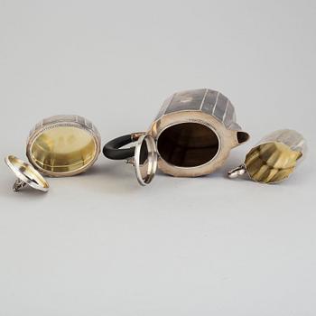 Three pieces silver coffee set from Karl Anderson, Stockholm, 1940-41.