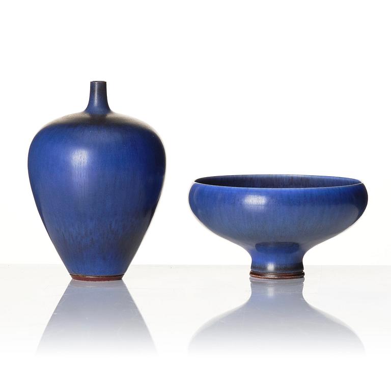 Berndt Friberg, a set of 4 vases and a bowl, Gustavsberg Studio, Sweden, 1963-70.