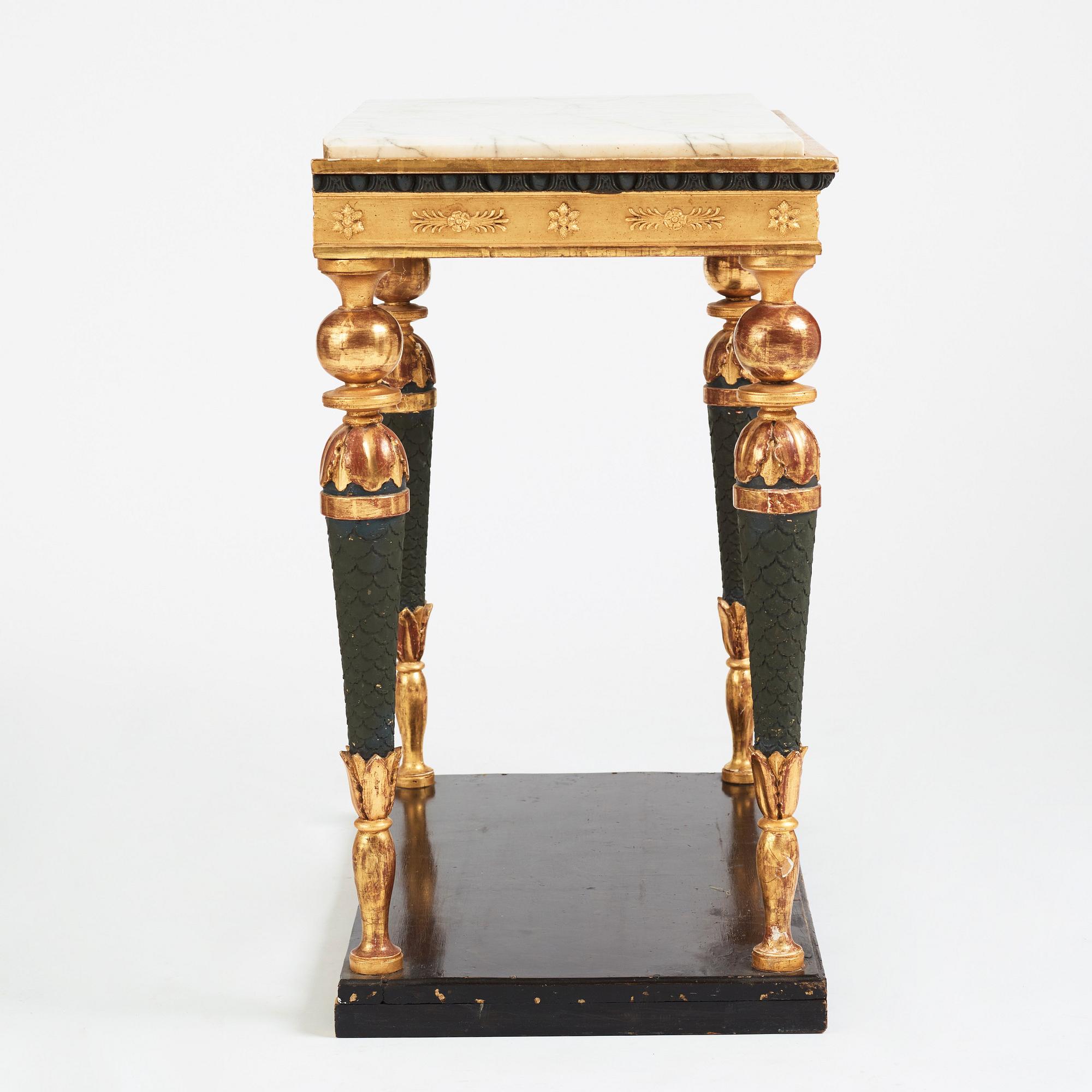 A late Gustavian console table, early 19th Century.